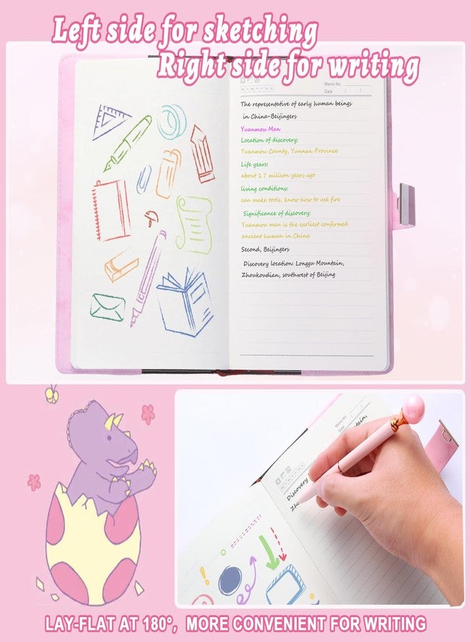 IFINTECHNO Diary Gift Set, Marble PU Leather 300 Pages Journals for Writing, Drawing Notebook with Lock Includes Combination Lock, Double Layer Pencil Pouch, Bracelet, Diamond Pen - Image 5